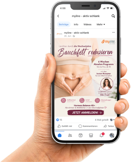 Hormon-Balance Kampagne als Social-Media-Motiv auf dem Smartphone