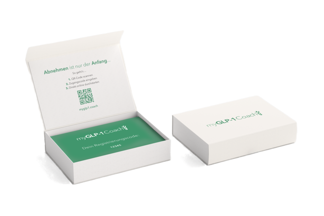 myGLP-1 Coach Teilnehmerbox mit Registrierungscode